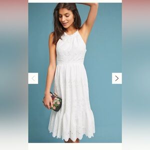 Anthropologie maeve white midi dress